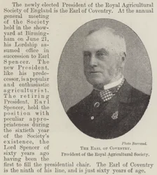 Der Earl of Coventry, Präsident der Royal Agricultural Society