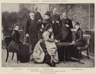 Die Familie Orleans besucht von Königin Isabella von Spanien