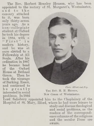 Der Reverend H H Henson, neuer Kanoniker von Westminster