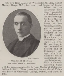 Der Reverend H M Burge, neuer Schulleiter von Winchester