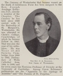 Der Reverend J A Robinson, neuer Kanoniker von Westminster