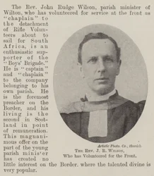 Der Reverend J. R. Wilson, der sich freiwillig für die Front gemeldet hat