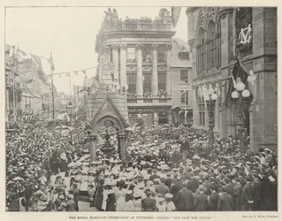 Die Feier der königlichen Hochzeit in Inverness, singen God Save the Queen