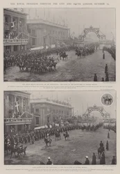 Der königliche Fortschritt durch die Stadt und Süd-London, 25. Oktober