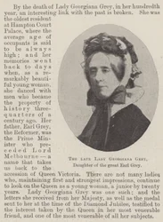 Die verstorbene Lady Georgiana Grey, Tochter des großen Earl Grey