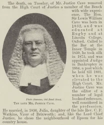 Der verstorbene Mr. Justice Cave