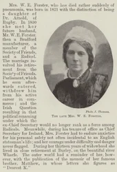 Die verstorbene Frau W. E. Forster