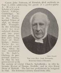 Der verstorbene Reverend John Patteson, Ehrenkanoniker von Norwich