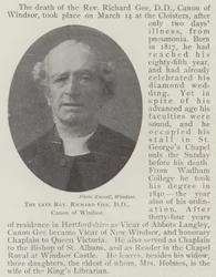 Der verstorbene Reverend Richard Gee, DD, Kanonikus von Windsor