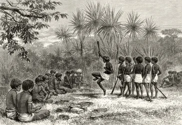 Ein Corroboree, ca. 1880, aus 