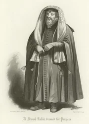 Ein jüdischer Rabbi im Gebetsgewand