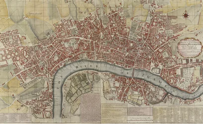 Ein neuer und genauer Plan der Städte London und Westminster und des Bezirks Southwark, 1725