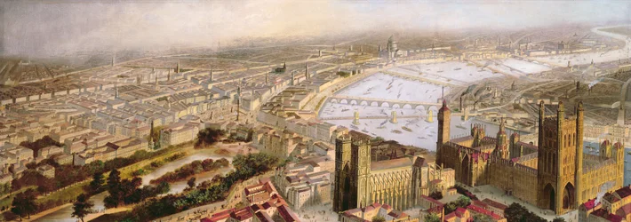 Panoramablick auf London von Westminster, ca. 1858