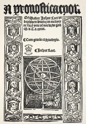 Eine Prognostikation von Jasper Laet (fl.1485-1532), gedruckt von R. Bankes, 1524