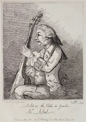 Ein Solo auf der Viola da Gamba, Carl Friedrich Abel (1723-87) graviert von William Nelson Gardiner (1766-1814) 1787