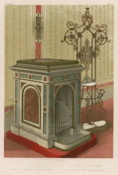 Ein Ofen von Messrs F. Edwards und Sohn, London; Ein Flurständer von den Messrs Peyton, Birmingham