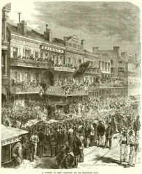 Eine Straße in New Orleans an einem Wahltag