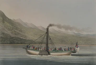 Eine Reise auf Loch Lomond, graviert von G. Hunt, ca. 1830er Jahre