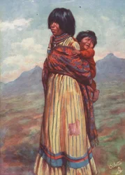 Eine Walapai-Indianerin und Kind