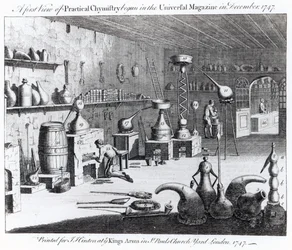 Ein erster Blick auf die praktische Chemie, begonnen im Universal Magazine im Dezember 1747