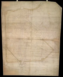 Plan der Befestigungen der Stadt Portsmouth, um 1545-1546