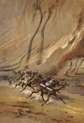 Ein Sandwirbelsturm in der Sahara