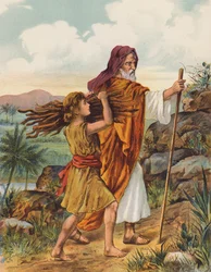 Abraham und Isaak auf dem Weg zum Berg Moriah