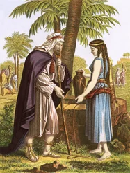 Abrahams Diener und Rebekka