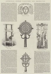 Abessinische Kirchenmöbel und Dekoration (Gravur)