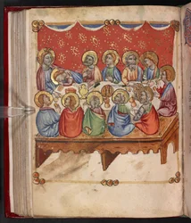 Add. 17466, f.107v Das letzte Abendmahl