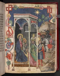 Add. 17466, f.40r Anbetung der Heiligen Drei Könige