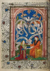 Ein alchemistischer Schüler erhält ein Buch von seinem Meister, aus 