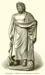 Aesculapius. (Marmor im Museum von Neapel) (Gravur)
