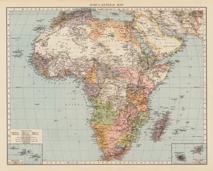 Afrika, Allgemeine Karte (Farblithografie)