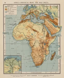 Afrika, physische Karte, das Nildelta