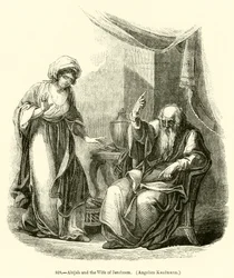 Ahija und die Frau von Jerobeam, Angelica Kaufmann (Stich)