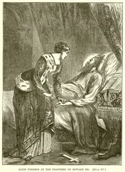 Alice Perrers am Sterbebett von Edward III