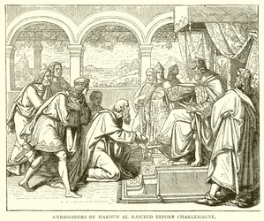 Botschafter von Harun al-Raschid vor Karl dem Großen