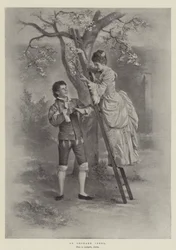 Ein Obstgarten-Idyll (Lithografie)