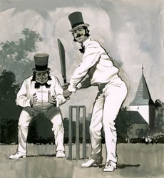 Ein früher viktorianischer Cricketspieler