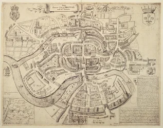 Alter Stadtplan von Bristol und seinen Vororten, gedruckt, koloriert und verkauft von Robert Walton