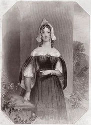 Anne Page (Die lustigen Weiber von Windsor) - aus „Galerie der Frauen von Shakespeare“, Sammlung von fünfundvierzig ernsthaften Porträts von frühen Londoner Künstlern, bereichert mit kritischen und literarischen Hinweisen, ca. 1838