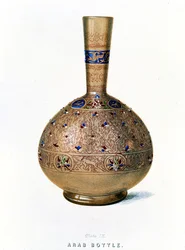 Arabische Flasche, Tafel IX aus einem Album mit Glaswarenmustern aus dem späten 19. Jahrhundert