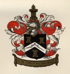 Wappen der Freimaurer des Gateshead Chapter, 1671, aus The History of Freemasonry, Band II, veröffentlicht von Thomas C. Jack, London, 1883