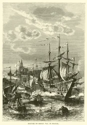 Ankunft von Heinrich VIII. in Frankreich