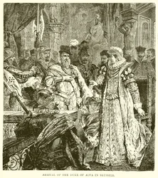 Ankunft des Herzogs von Alba in Brüssel