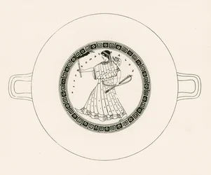 Artemis mit Bogen, Pfeil und Fackel (Gravur)