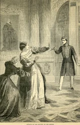 Angriff von Don Miguel auf seine Schwester, aus Cassells Illustrated History of England, 1857-1858