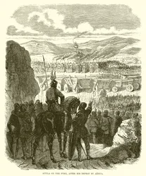 Attila auf dem Scheiterhaufen, nach seiner Niederlage durch Aetius
