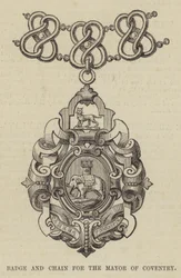 Abzeichen und Kette für den Bürgermeister von Coventry (Stich)